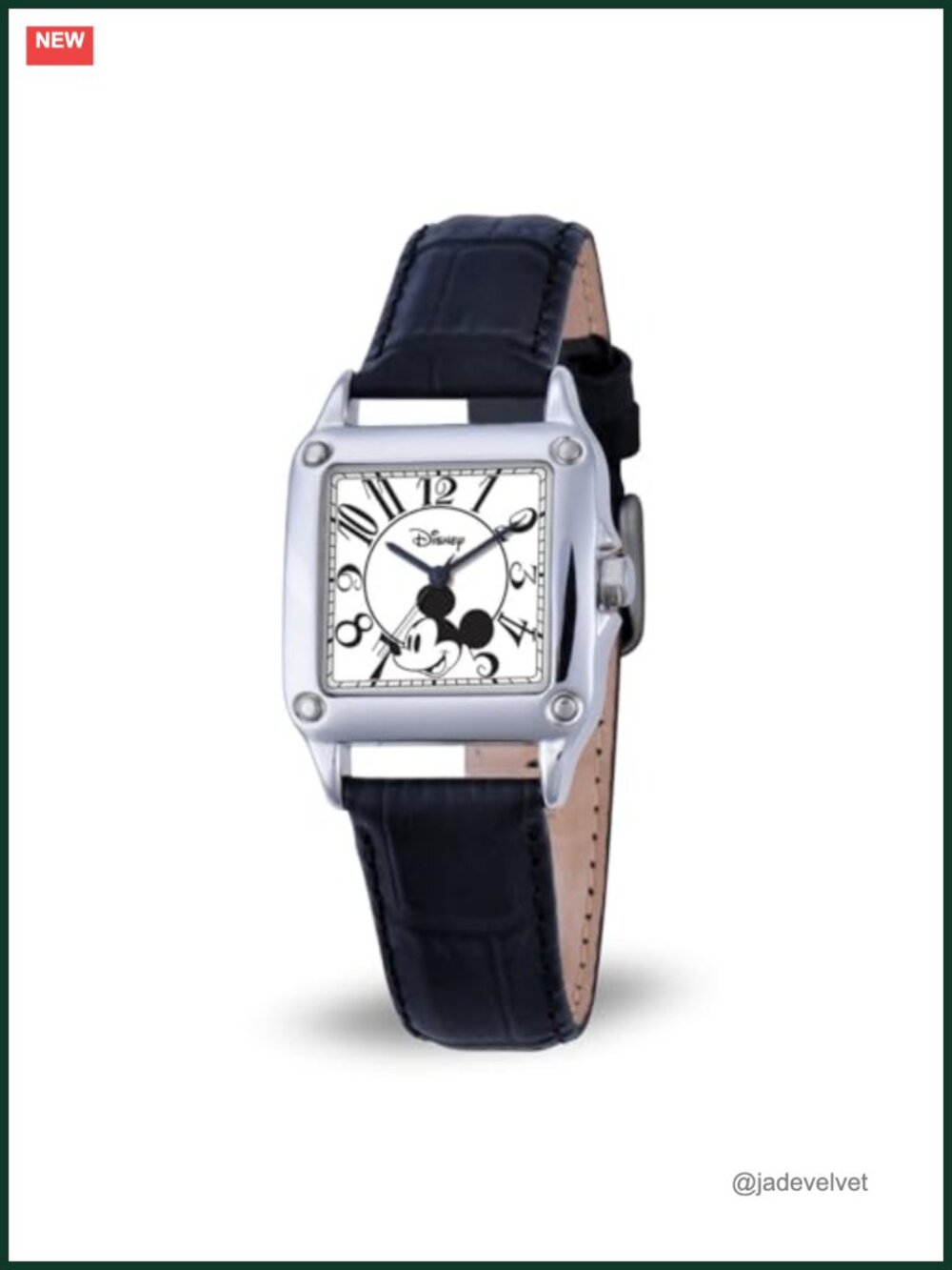 Disney Officially Licensed Mickey Mouse Watch Square White Dial Silver Case